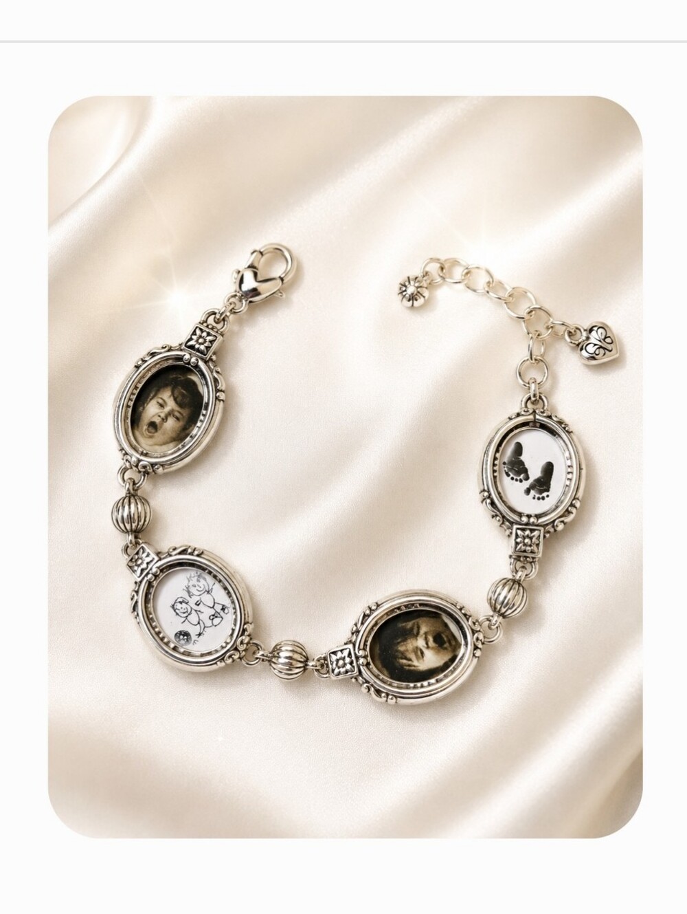 Brighton Memory Lane Photo Frame Bracelet Silver Tone Retired J32950